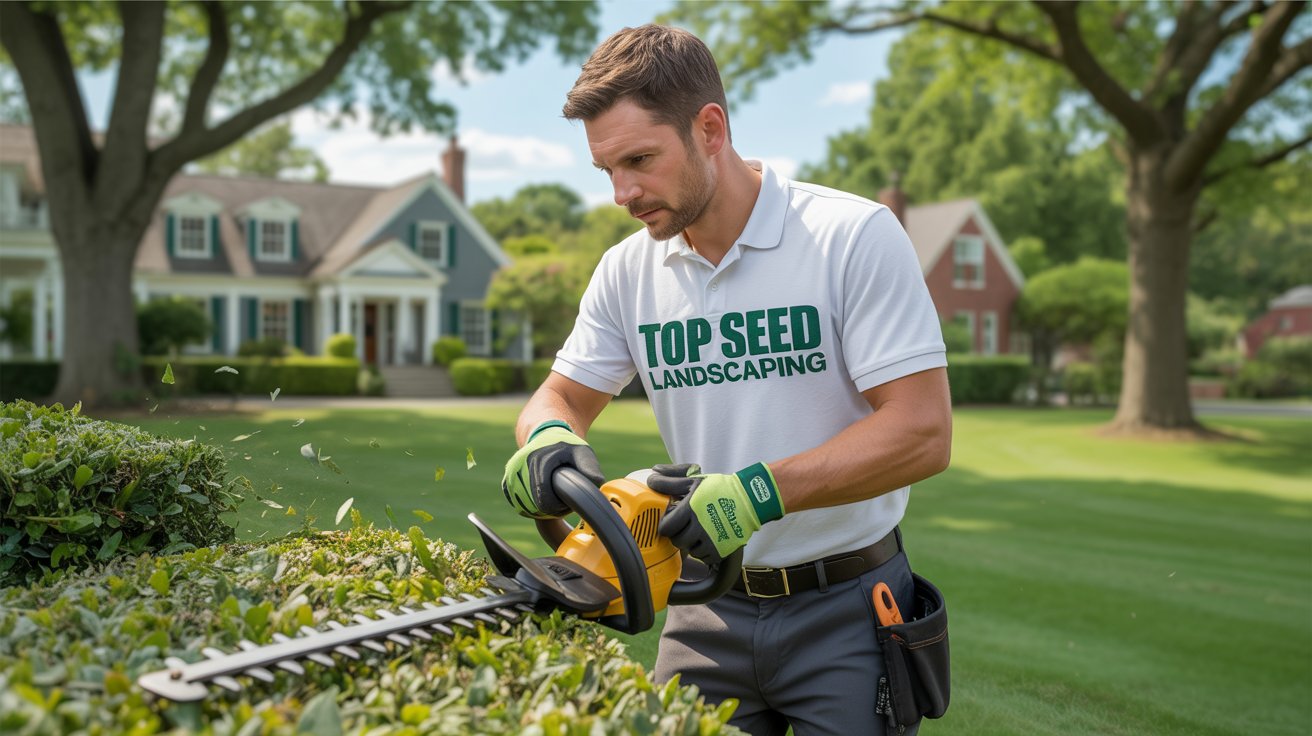 Hedge and shrub trimming service photo in Milford CT