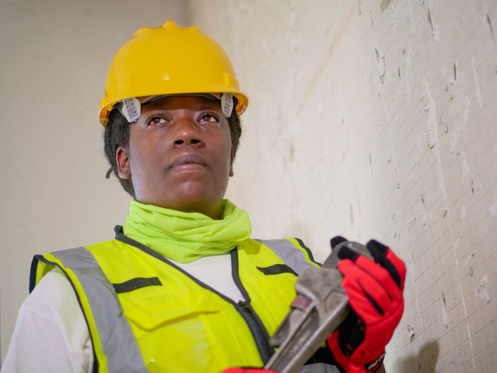Tradesperson assessing a job before starting work