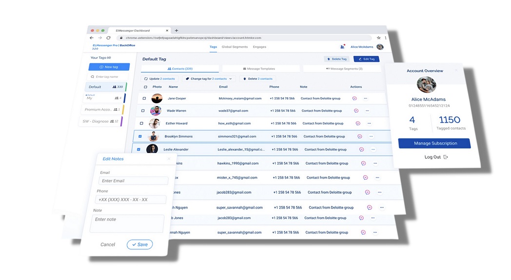 Turns your messenger into a CRM