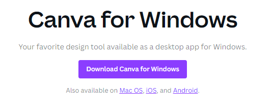 image of Canva for windows download