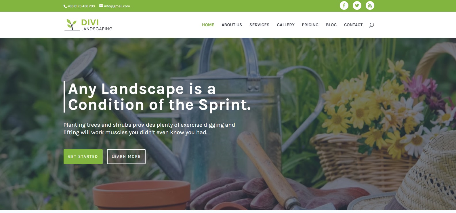 Image of a landscaping website demo