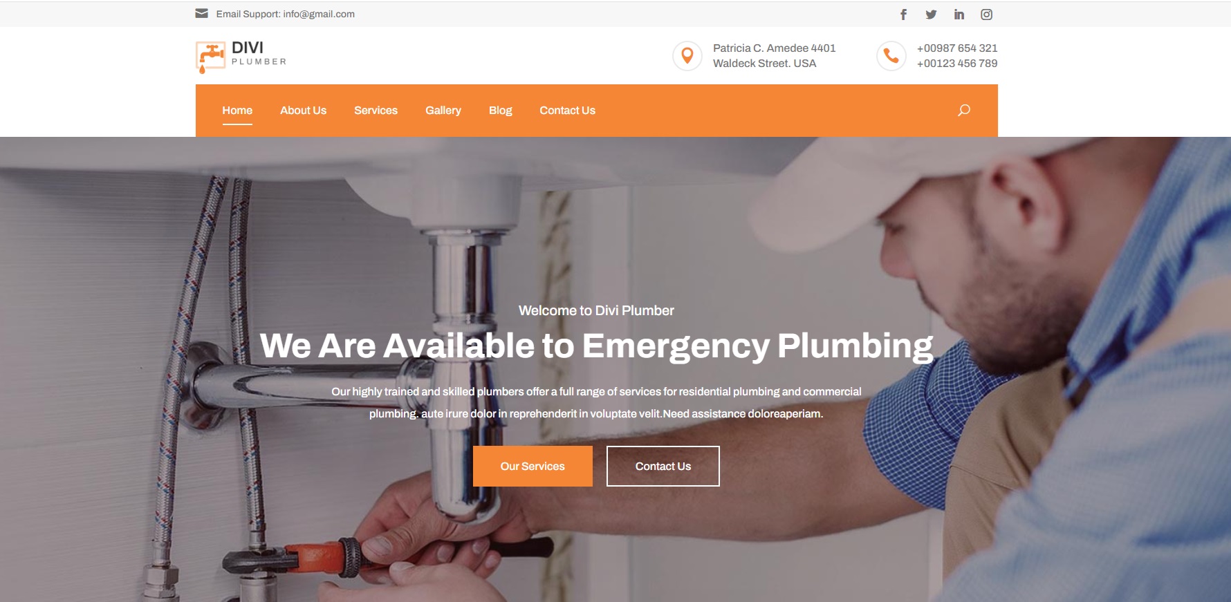 Image of a plumbing demo site