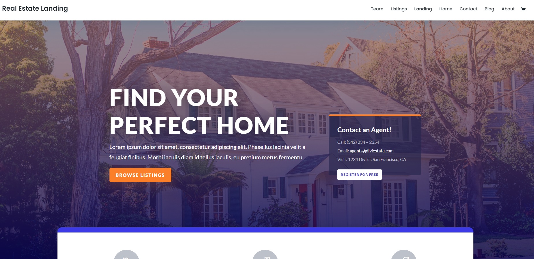 image of real estate website