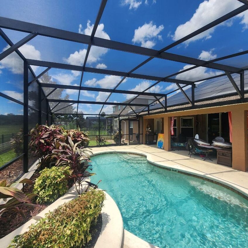 Image of a screened in pool