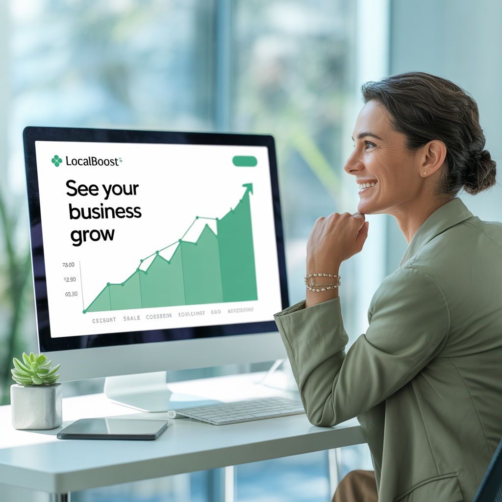 Image of a women watching here business grow