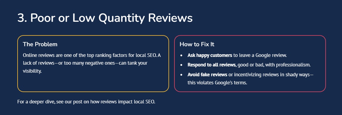 Image of poor quality reviews
