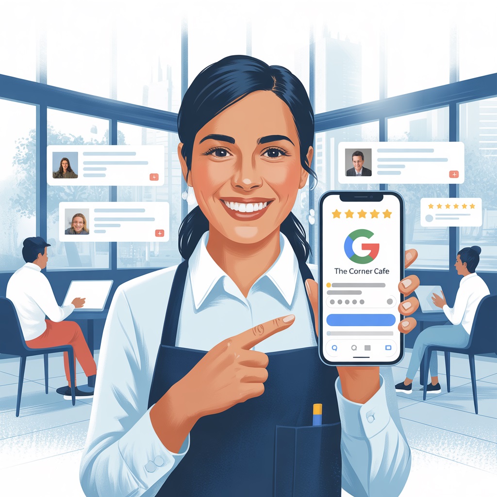 image of happy business owner after implementing schema mark up