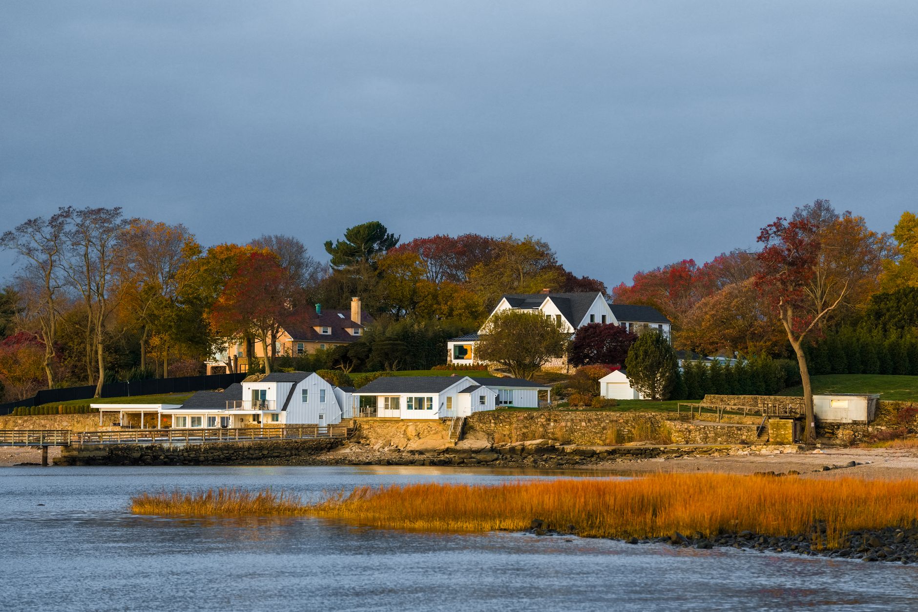 Coastal Connecticut waterfront homes near the Long Island Sound shoreline
