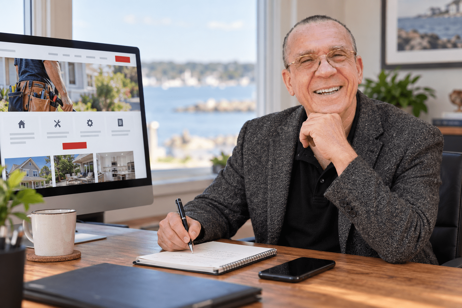 Rey as a marketer in his office